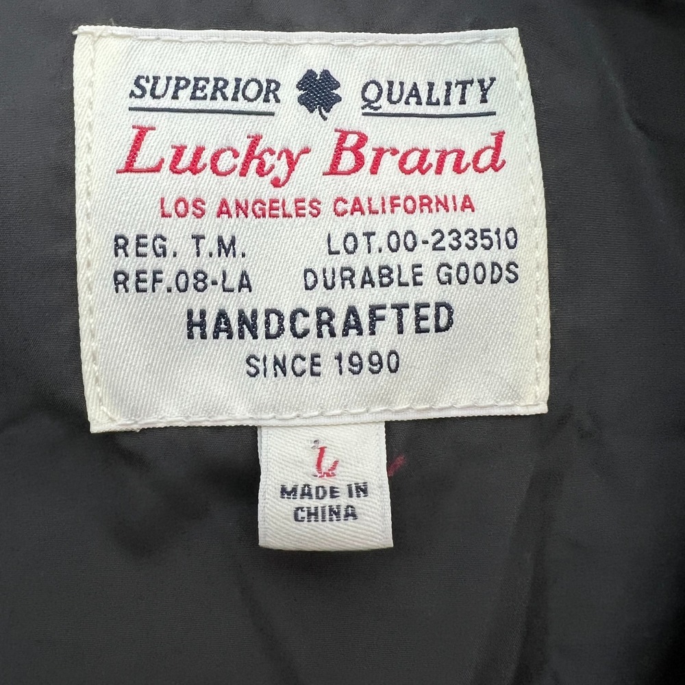 Lucky Brand Gray Quilted Puffer Vest Men's Large Zip Front Casual Outdoor - Picture 4 of 11